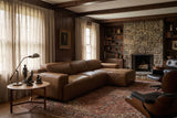 Valentina recliner Sectional in distressed Italian aniline leather