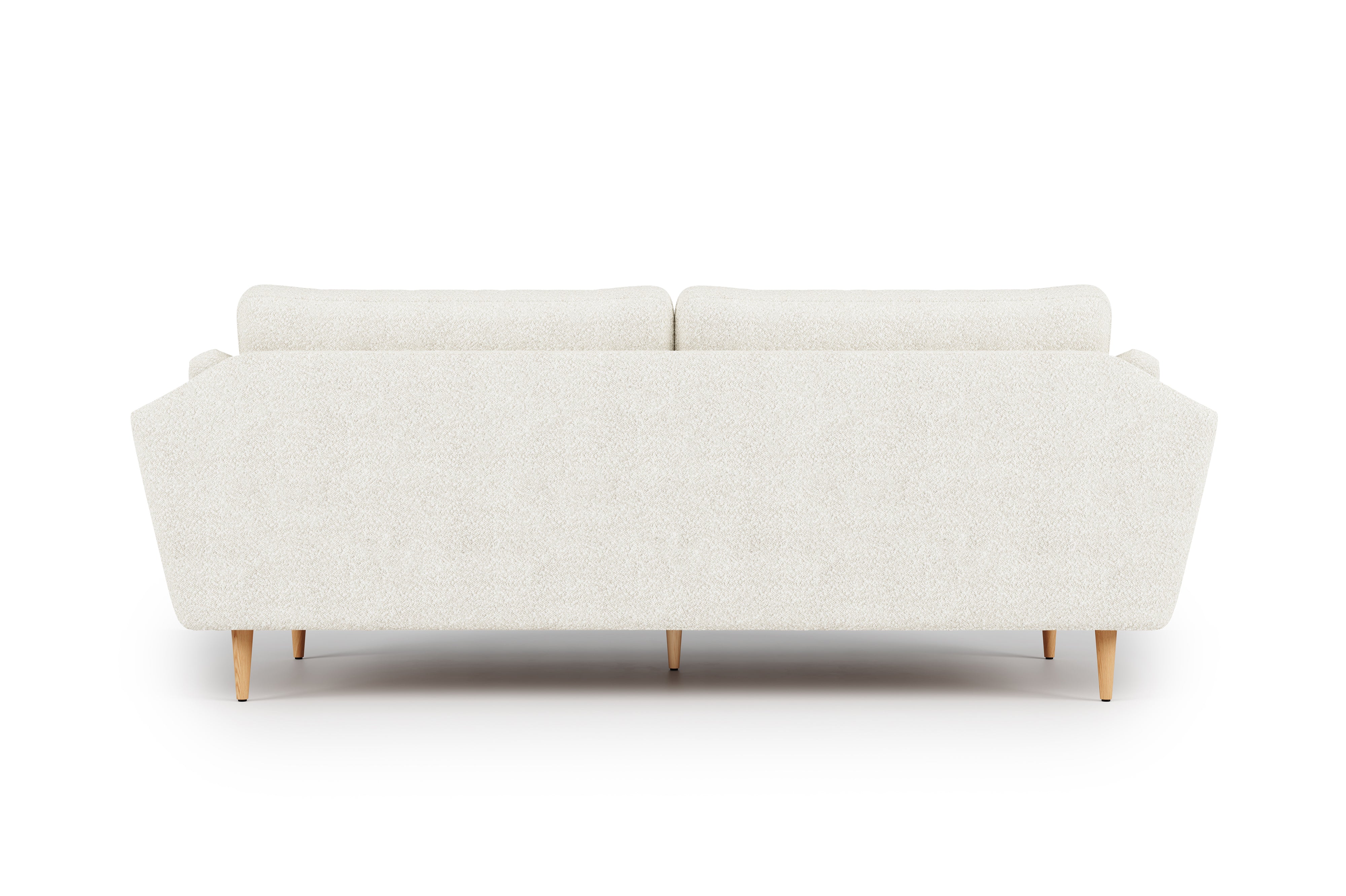 Valencia Mila Boucle Fabric Loveseat Sofa with Wood Base, Beige