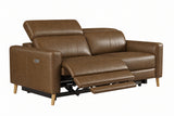 Elodie dual Recliner Sofa in distressed Italian aniline leather