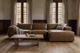 Valentina recliner Sectional in distressed Italian aniline leather