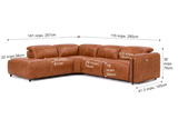 Octavia Distressed Italian Aniline Leather Reclining Corner Sectional Sofa