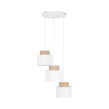 DUO White Jute Natural Pendant Light 3