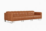 Sofia Distressed Italian Aniline Leather Dual Reclining Sofa