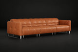 Sofia Distressed Italian Aniline Leather Dual Reclining Sofa