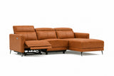 Andria Distressed Italian Aniline Leather Power Reclining Sectional Sofa