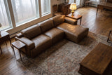 Valentina recliner Sectional in distressed Italian aniline leather