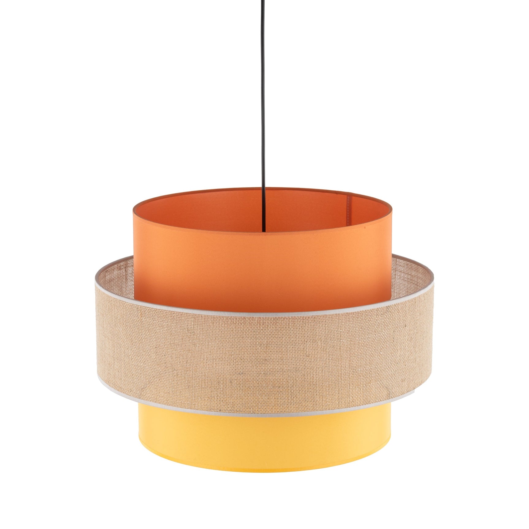 TRIO Jute Mid-Century Boho Large Pendant Ceiling Light Fixture for Kitchen Island, Dining Room & Living Room