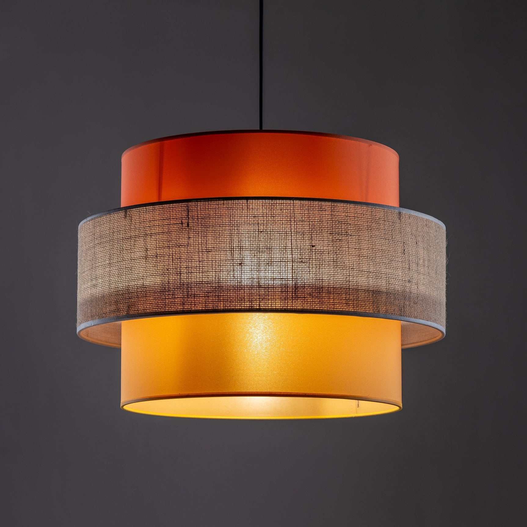 TRIO Jute Mid-Century Boho Large Pendant Ceiling Light Fixture for Kitchen Island, Dining Room & Living Room