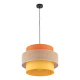 TRIO Jute Mid-Century Boho Large Pendant Ceiling Light Fixture for Kitchen Island, Dining Room & Living Room