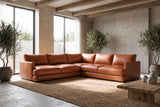 Serena Distressed Leather Corner Sectional Sofa