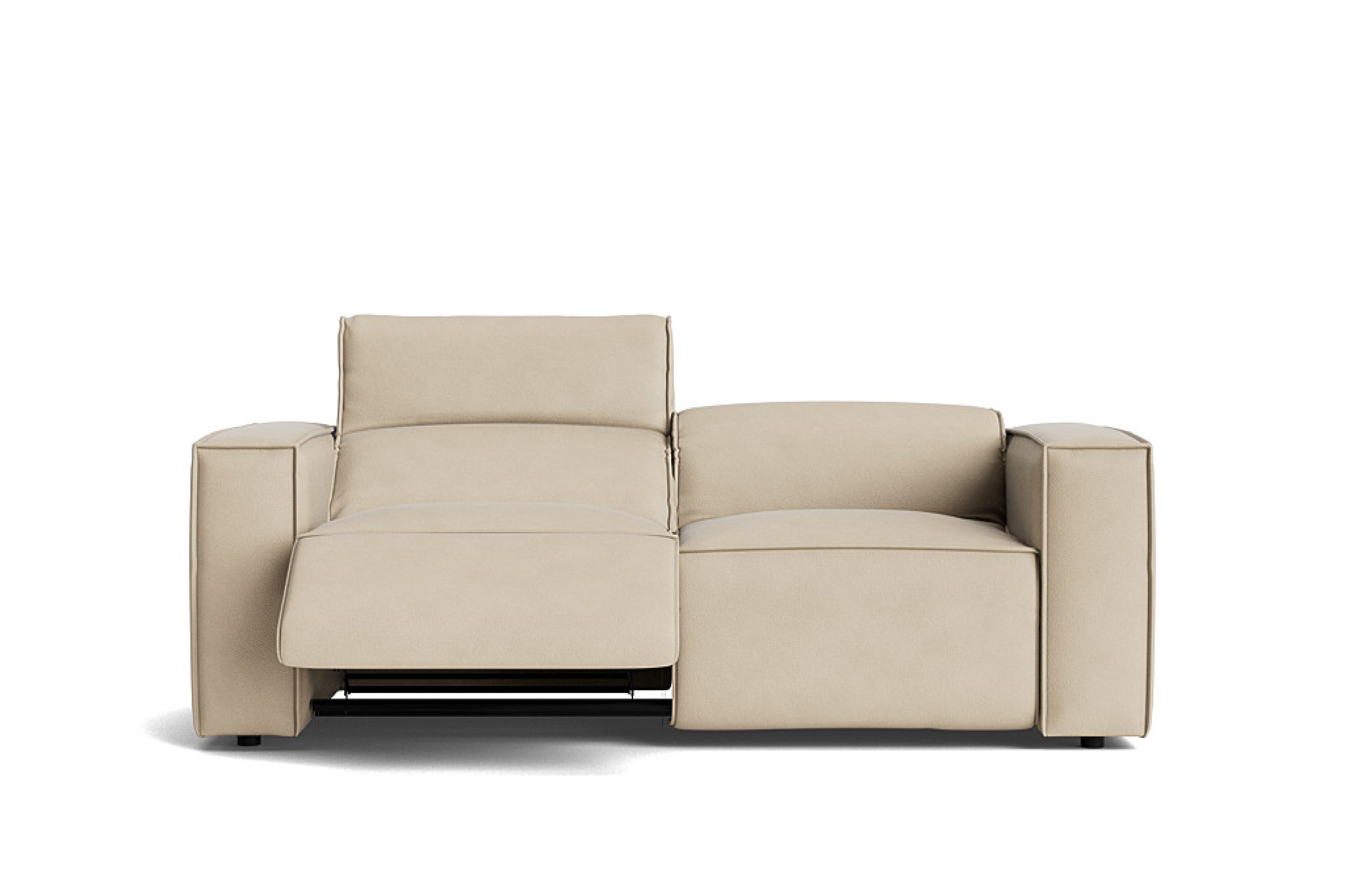 Valencia Emery Leather Recliner Loveseat Sofa, Beige