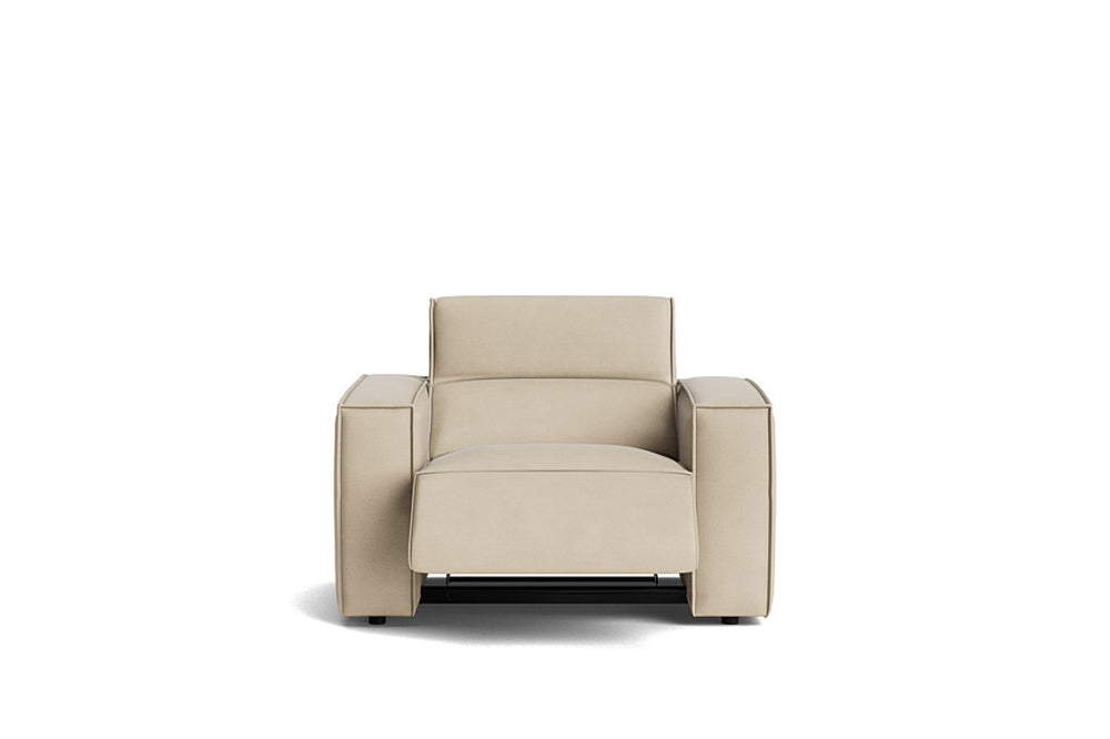 Valencia Emery Top Grain Leather Recliner Seat, Beige