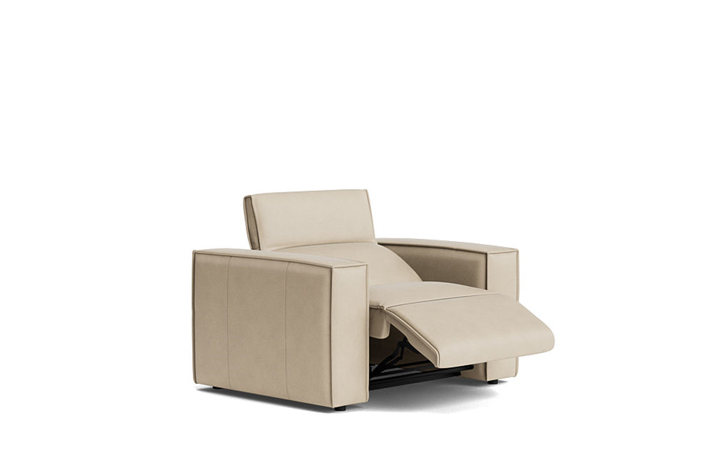 Valencia Emery Top Grain Leather Recliner Seat, Beige