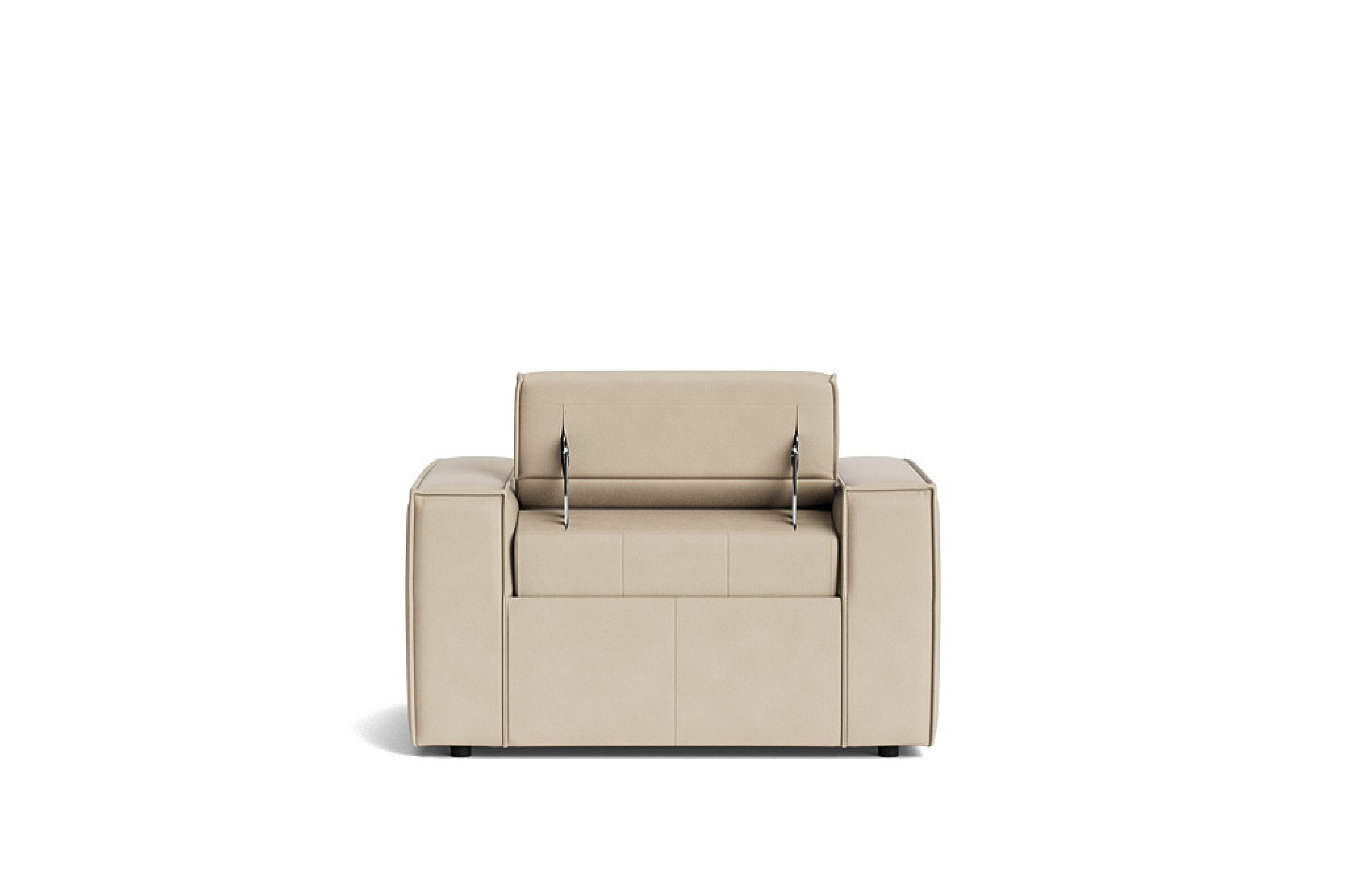 Valencia Emery Top Grain Leather Recliner Seat, Beige