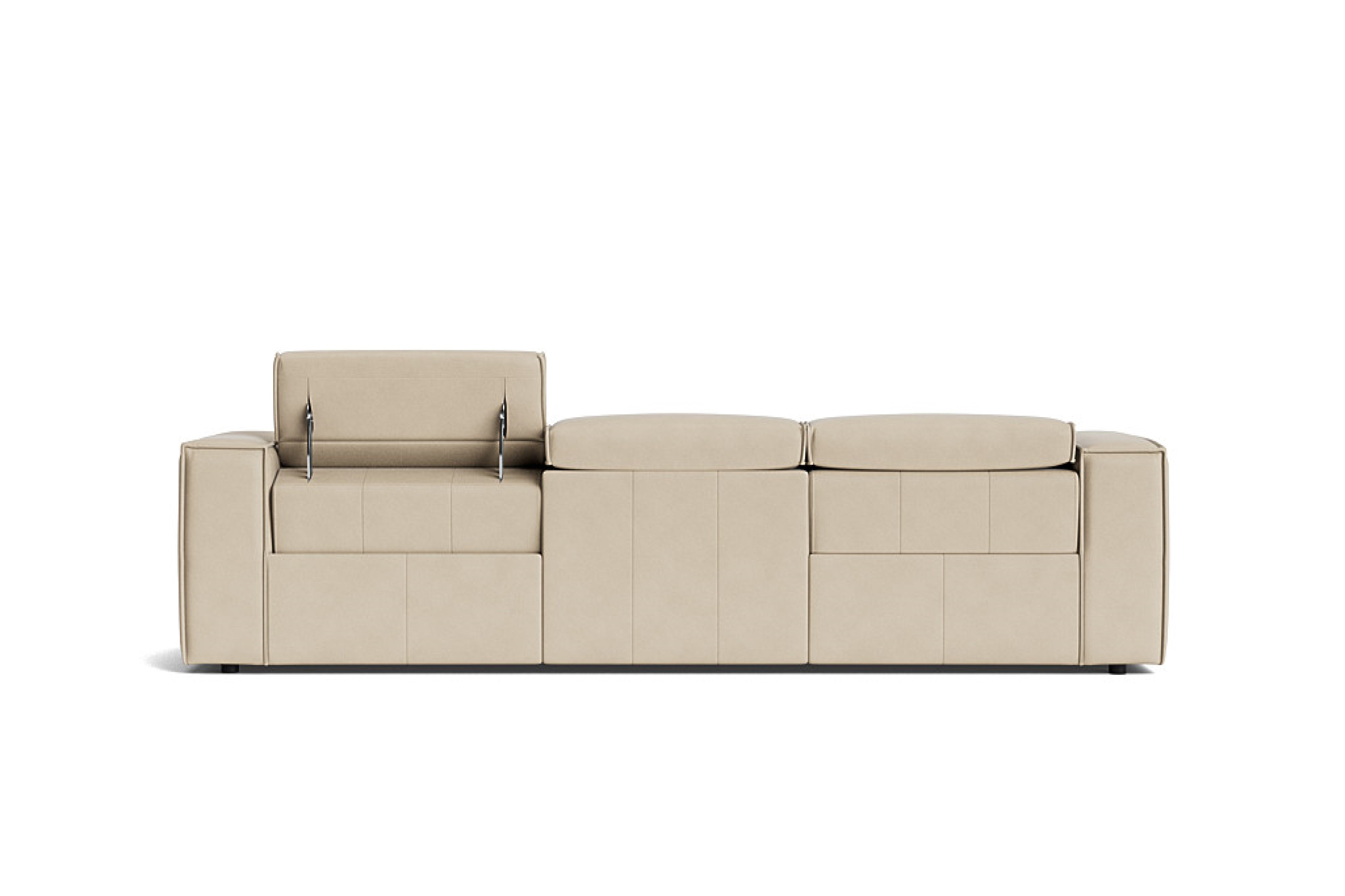 Valencia Emery Leather Recliner Three Seats Sofa, Beige