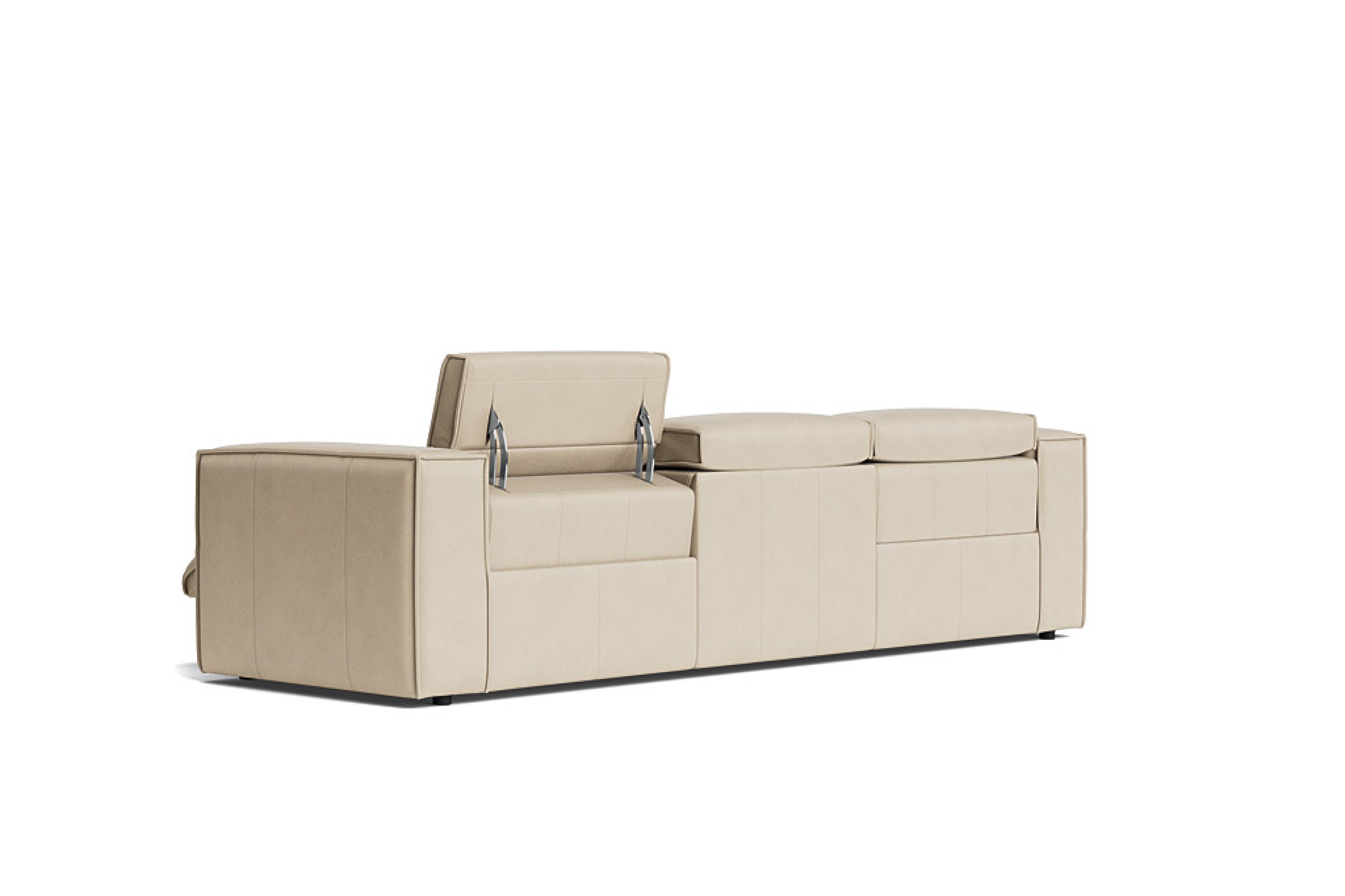 Valencia Emery Leather Recliner Three Seats Sofa, Beige