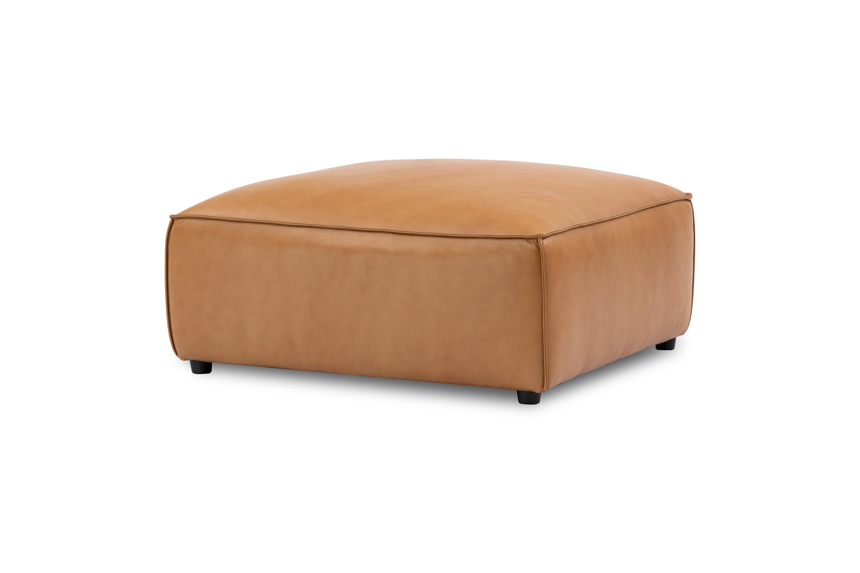 Nathan Leather Ottoman