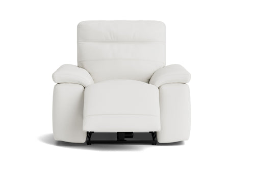 Valencia Vivian Top Grain Leather Recliner Seat, Winter White