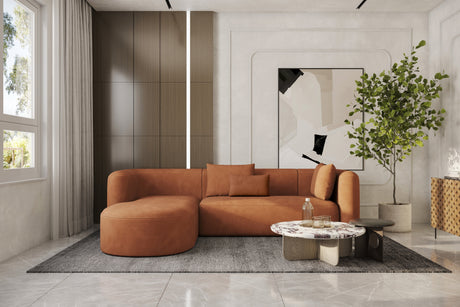 Jordyn Velvet Fabric Sectional Sofa