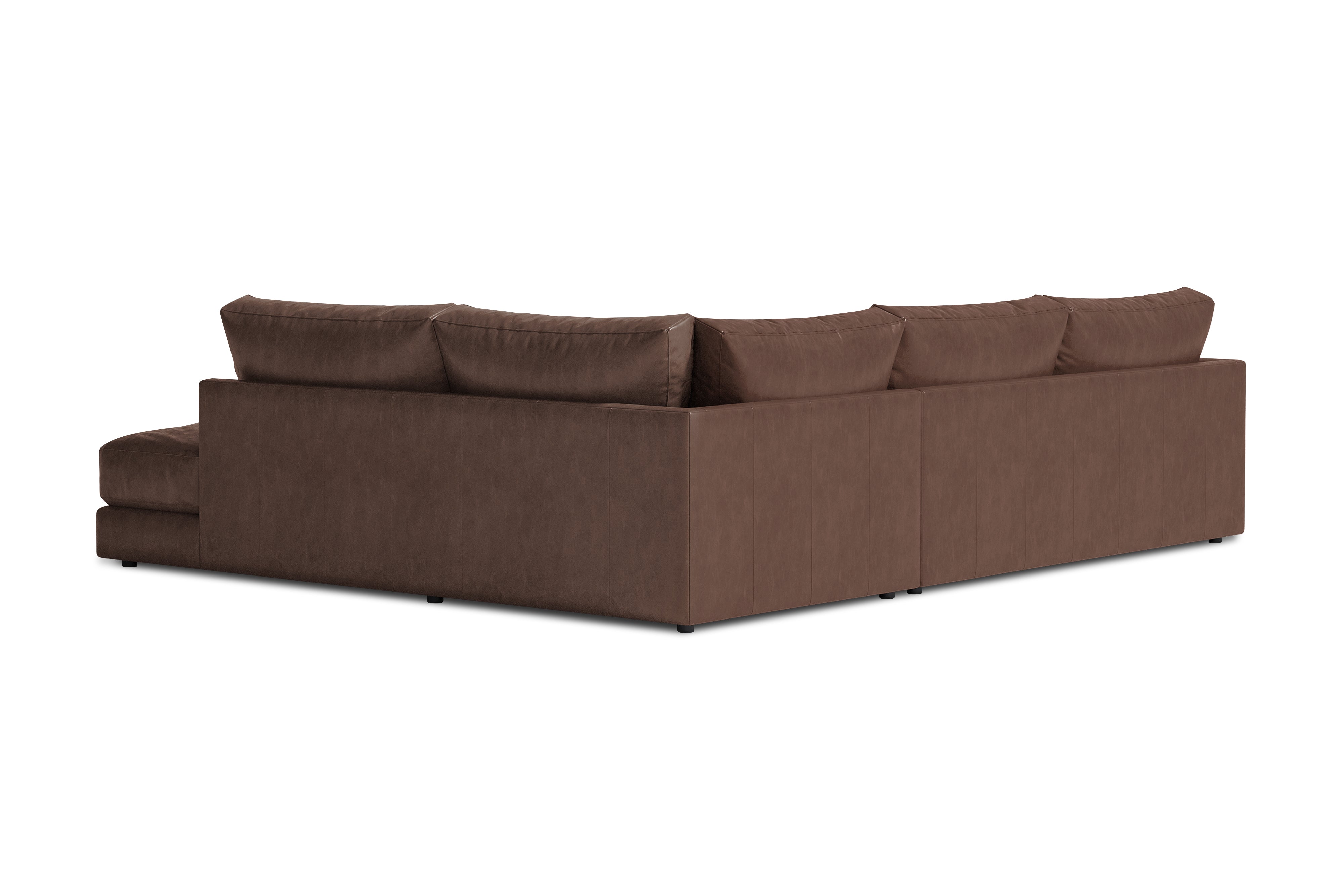 Valencia Serena Leather 2-Piece Right Bumper Chaise Sectional Sofa, Brown