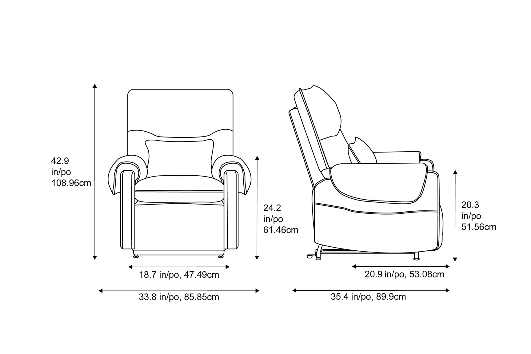 Xander Fabric Power Lift Recliner Chair