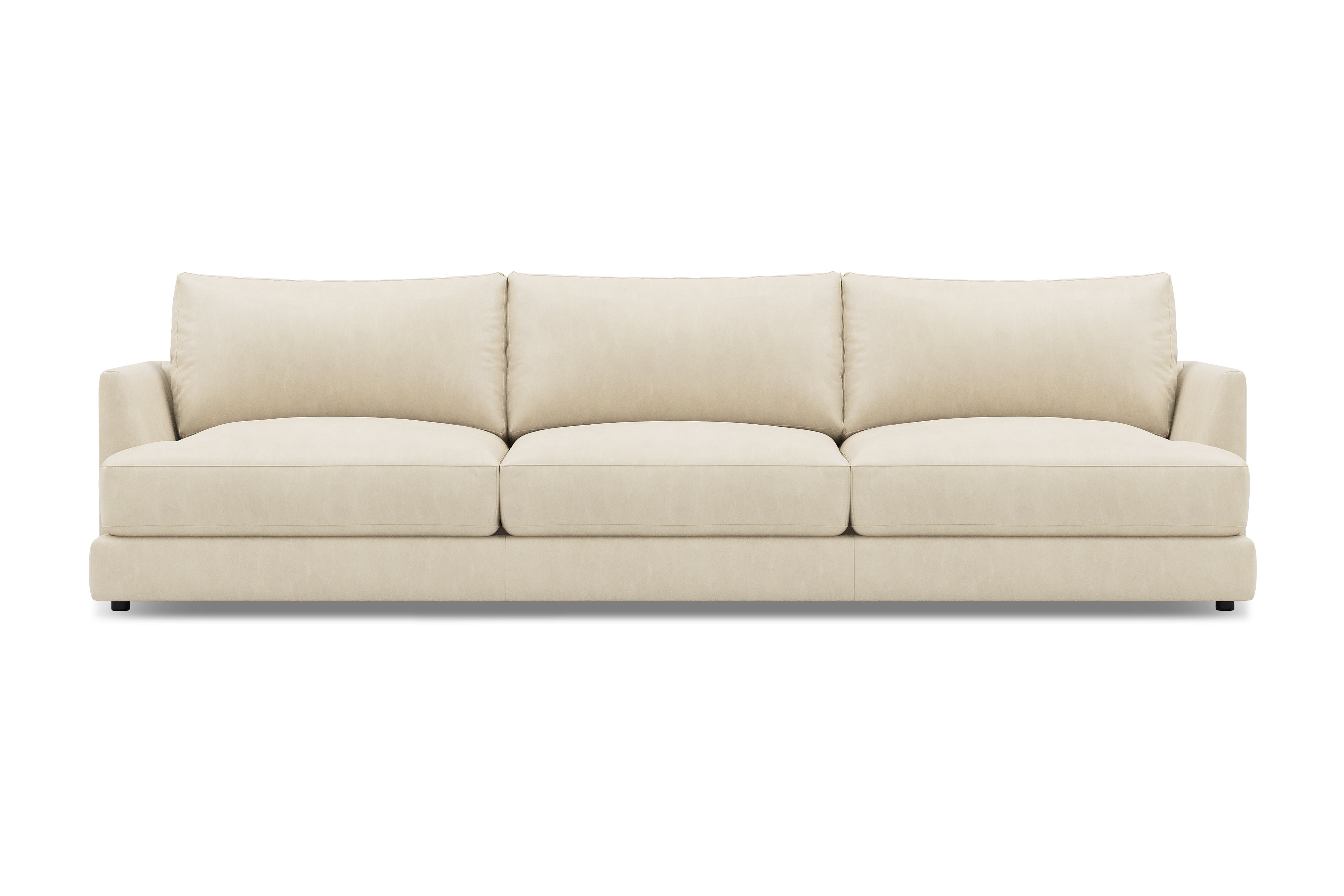 Valencia Serena Leather Three Seats Sectional Sofa, Beige