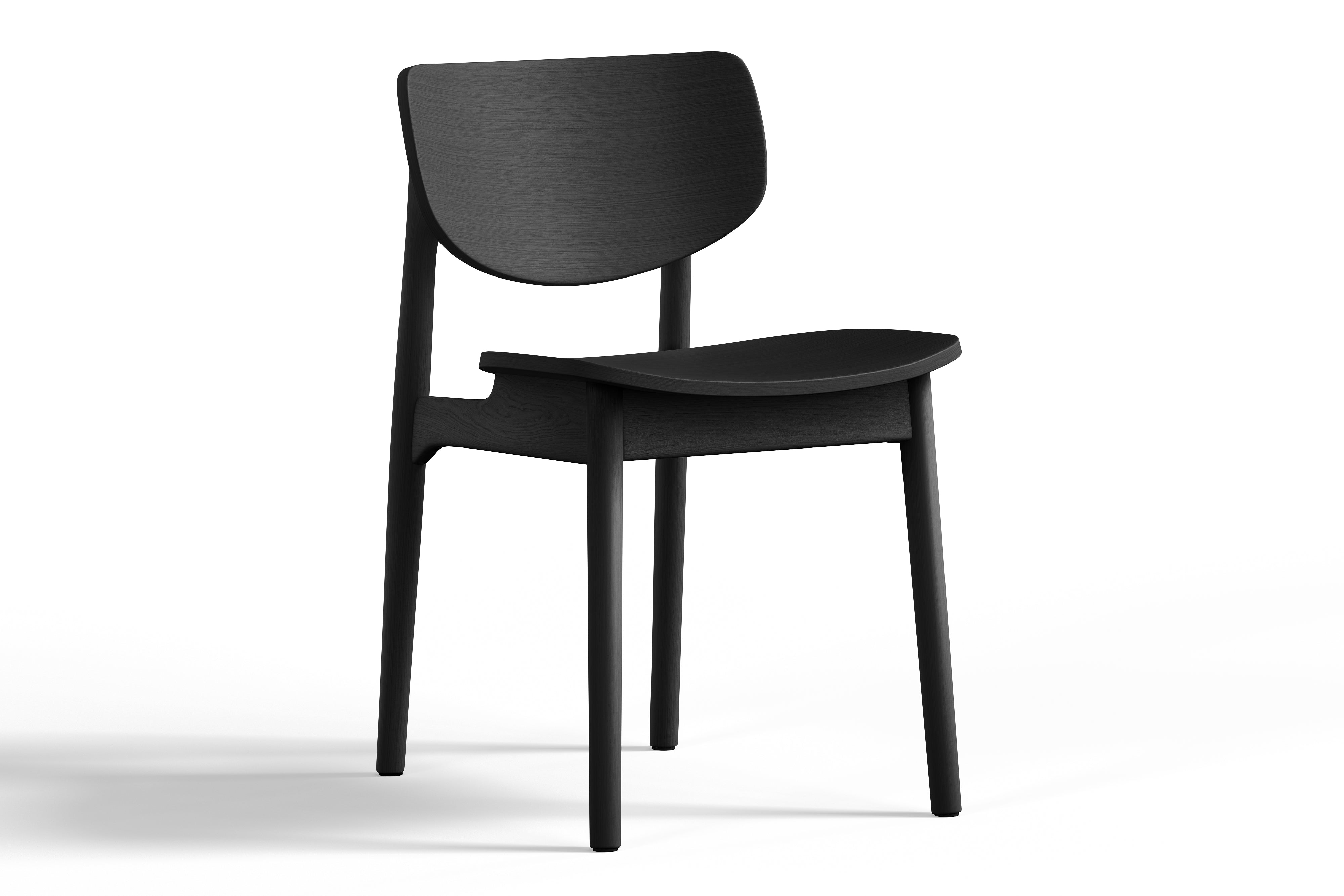 Valencia Simone Wood Dining Chair, Black