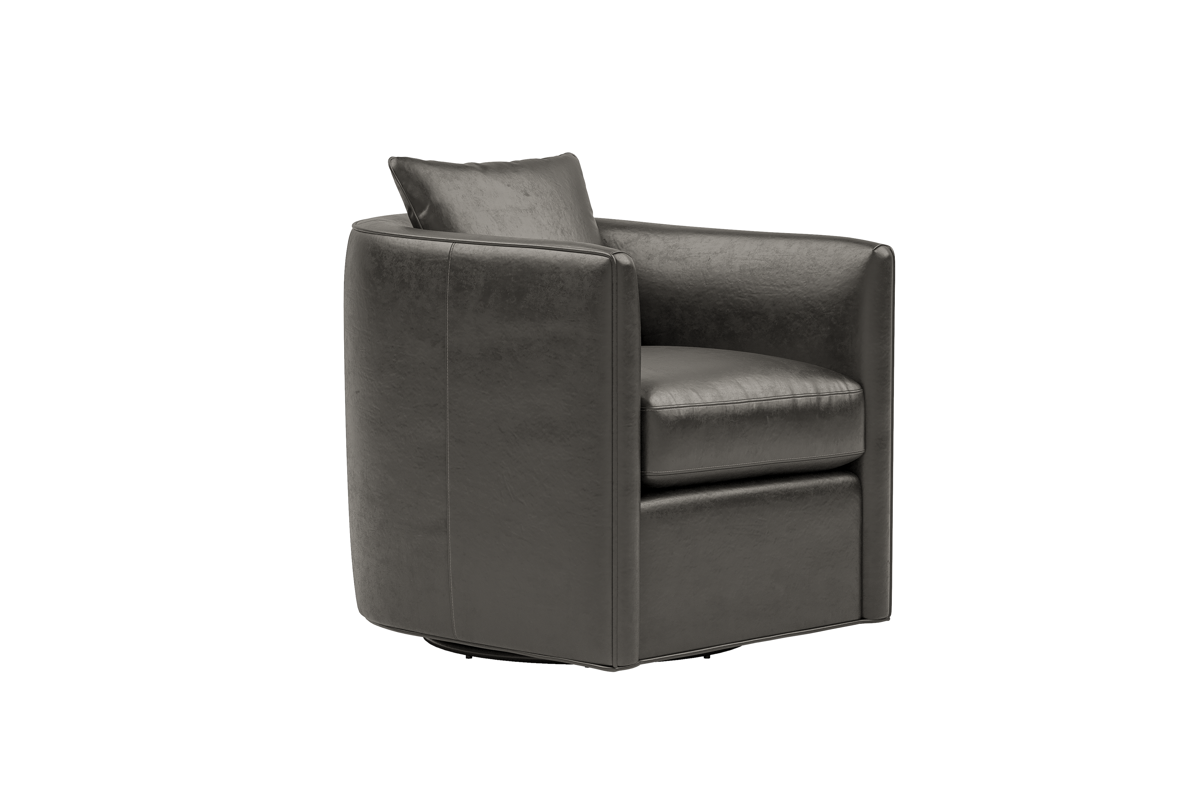 Valencia Riley Leather Swivel Accent Chair, Black Color