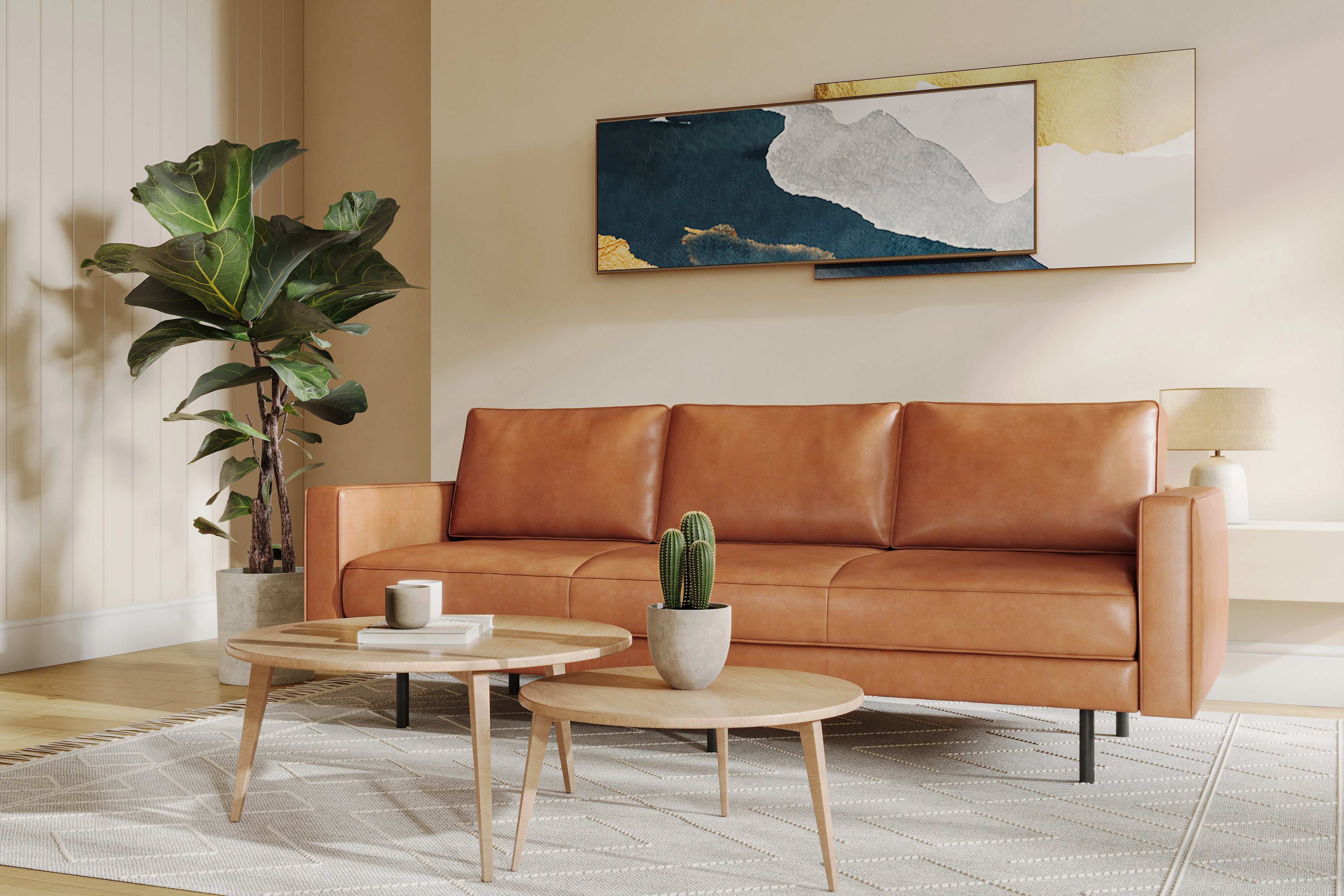 VARESE LEATHER THREE SEATS SOFA