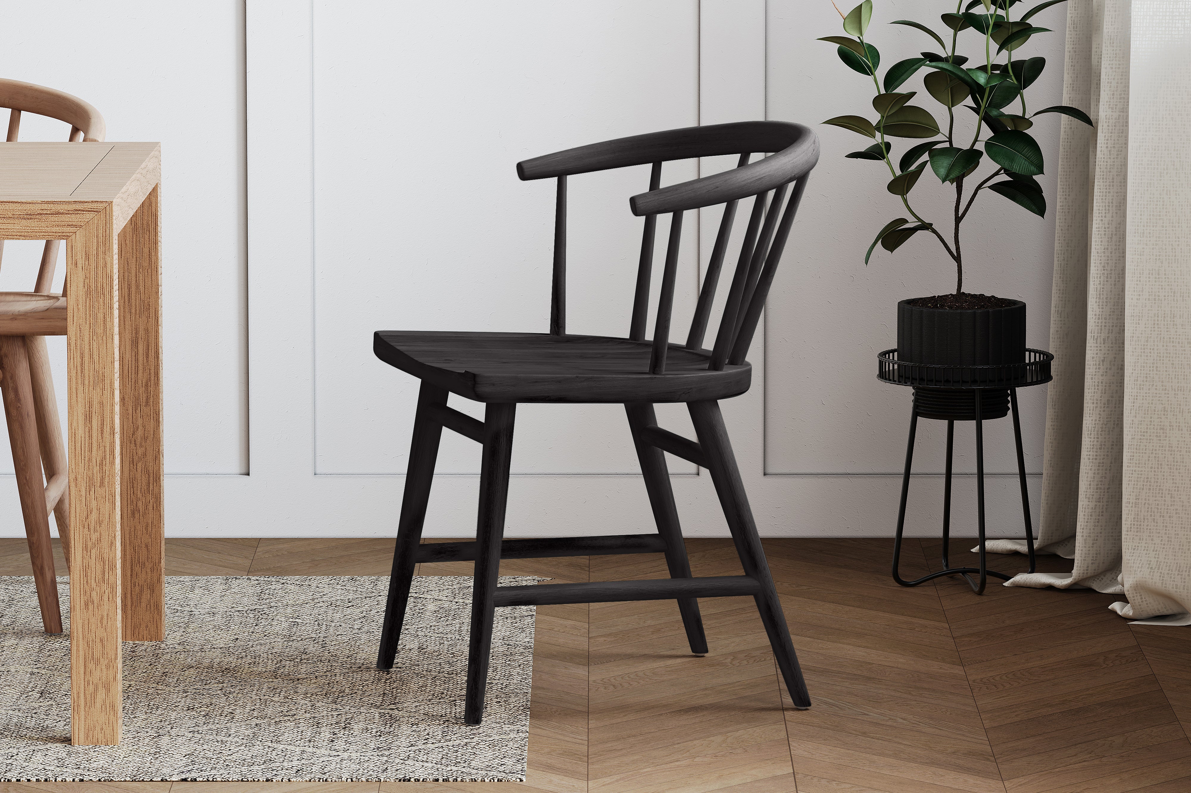 Valencia Lauryn Wood Dining Chair, Black