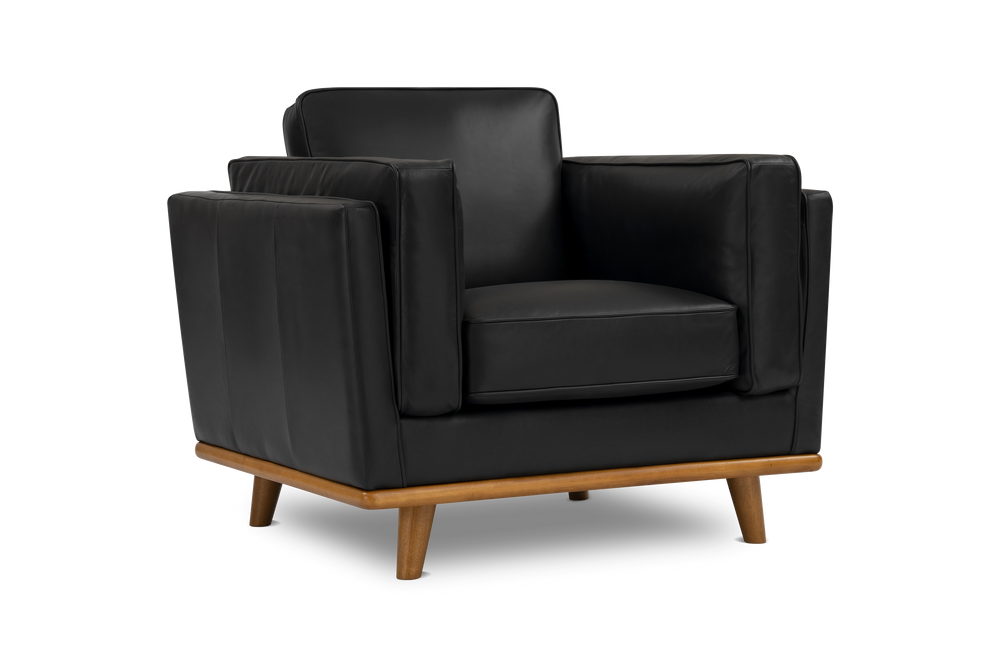 Valencia Artisan Leather Accent Chair, Black