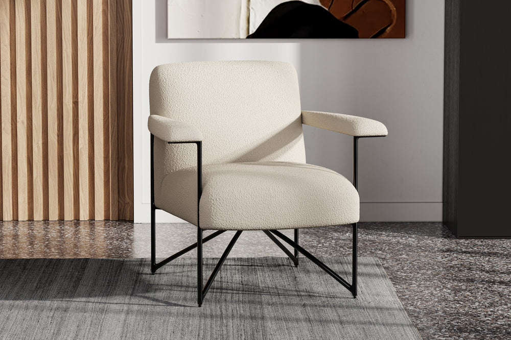 Valencia Naomi Fabric Accent Chair, Beige Color