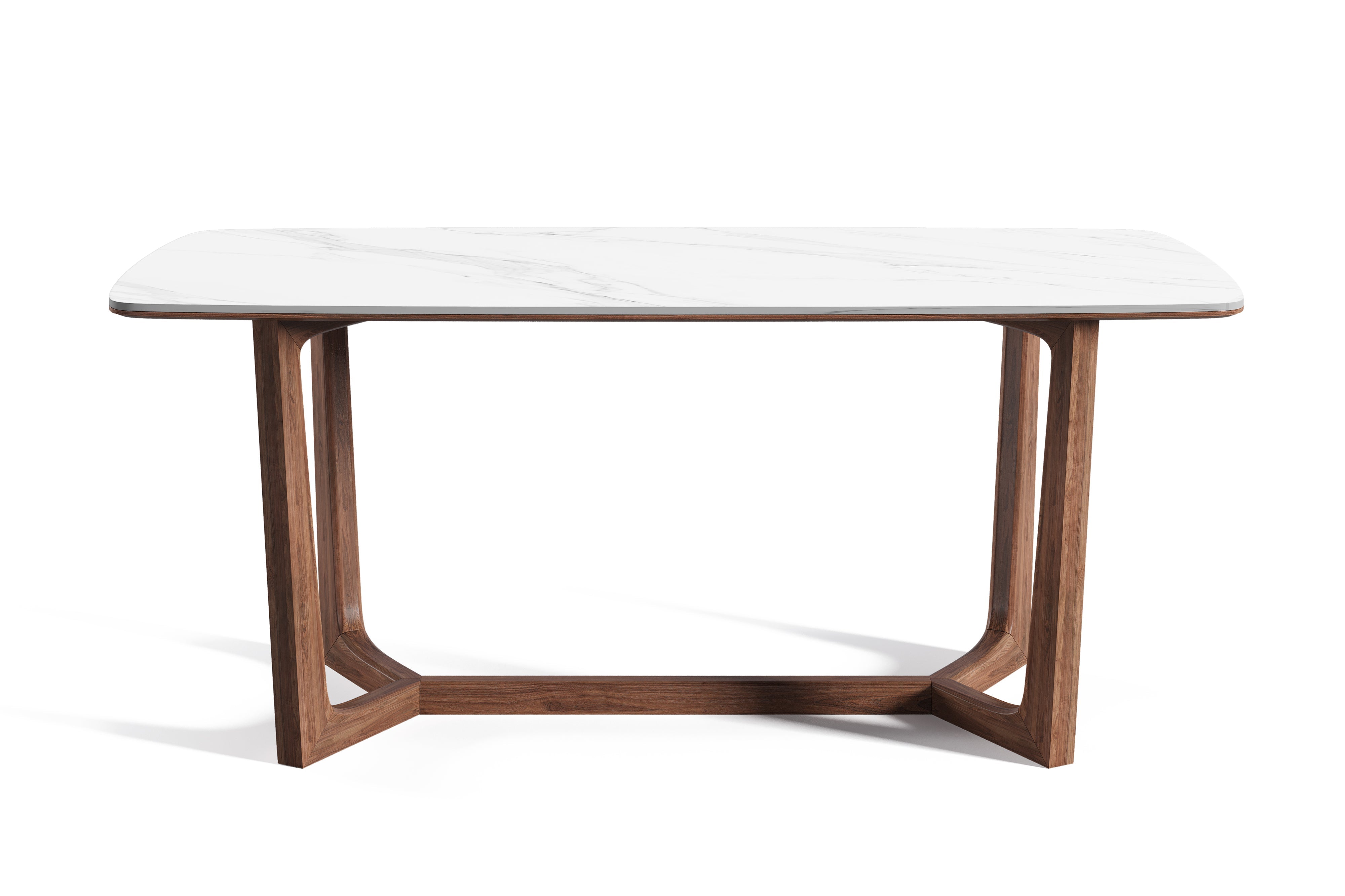 Valencia Luca Natural Marble 95" Dining Table, White