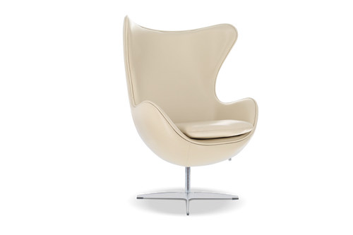 Valencia Finola Top Grain Leather Accent Chair, Cream Color