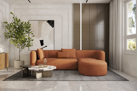 Jordyn Velvet Fabric Sectional Sofa