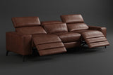 Esther Distressed Italian Aniline Leather Power Dual Recliner Sofa