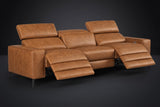 Esther Distressed Italian Aniline Leather Power Dual Recliner Sofa