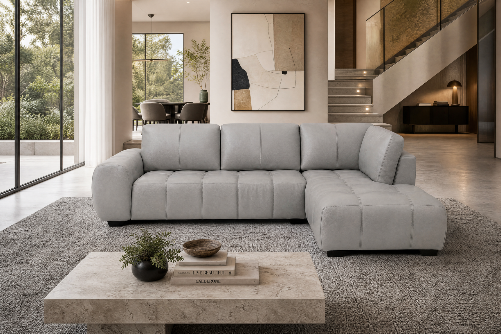 Evelina Leather Sectional Sofa