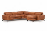 Esther Distressed Italian Aniline Leather Corner Recliner Sectional Sofa