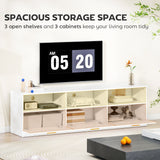 Dallas Modern TV Stand with Storage Cabinets for TVs up to 85" - White