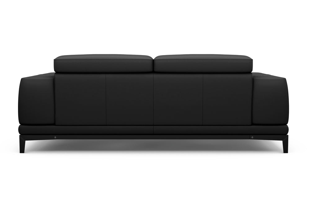 Valencia Valletta Top Grain Leather Loveseat Sofa, Black