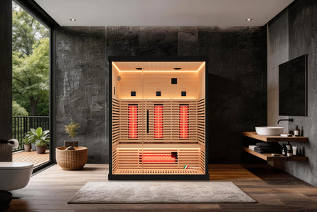 Valencia Aura™ 3-Person Full Spectrum Infrared Sauna | Low-EMF Hemlock
