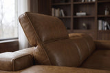 Valentina recliner Sectional in distressed Italian aniline leather