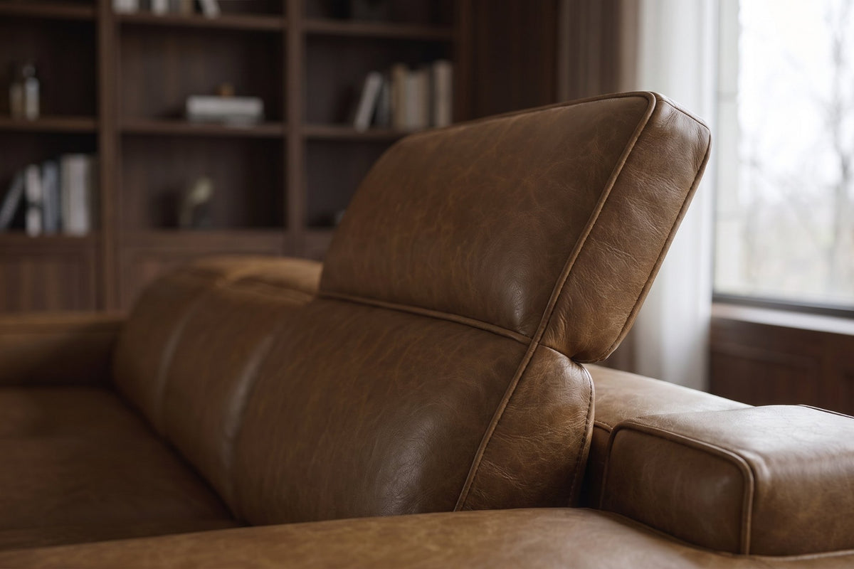 Valentina Distressed Leather Recliner Sectional Sofa