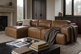 Valentina Distressed Leather Recliner Sectional Sofa