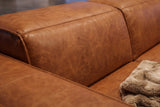 Emery Distressed Italian Aniline Leather Dual Recliner Sofa