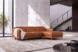 Andria Distressed Italian Aniline Leather Power Reclining Sectional Sofa