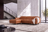 Andria Distressed Italian Aniline Leather Power Reclining Sectional Sofa
