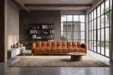 Sofia Distressed Italian Aniline Leather Dual Reclining Sofa