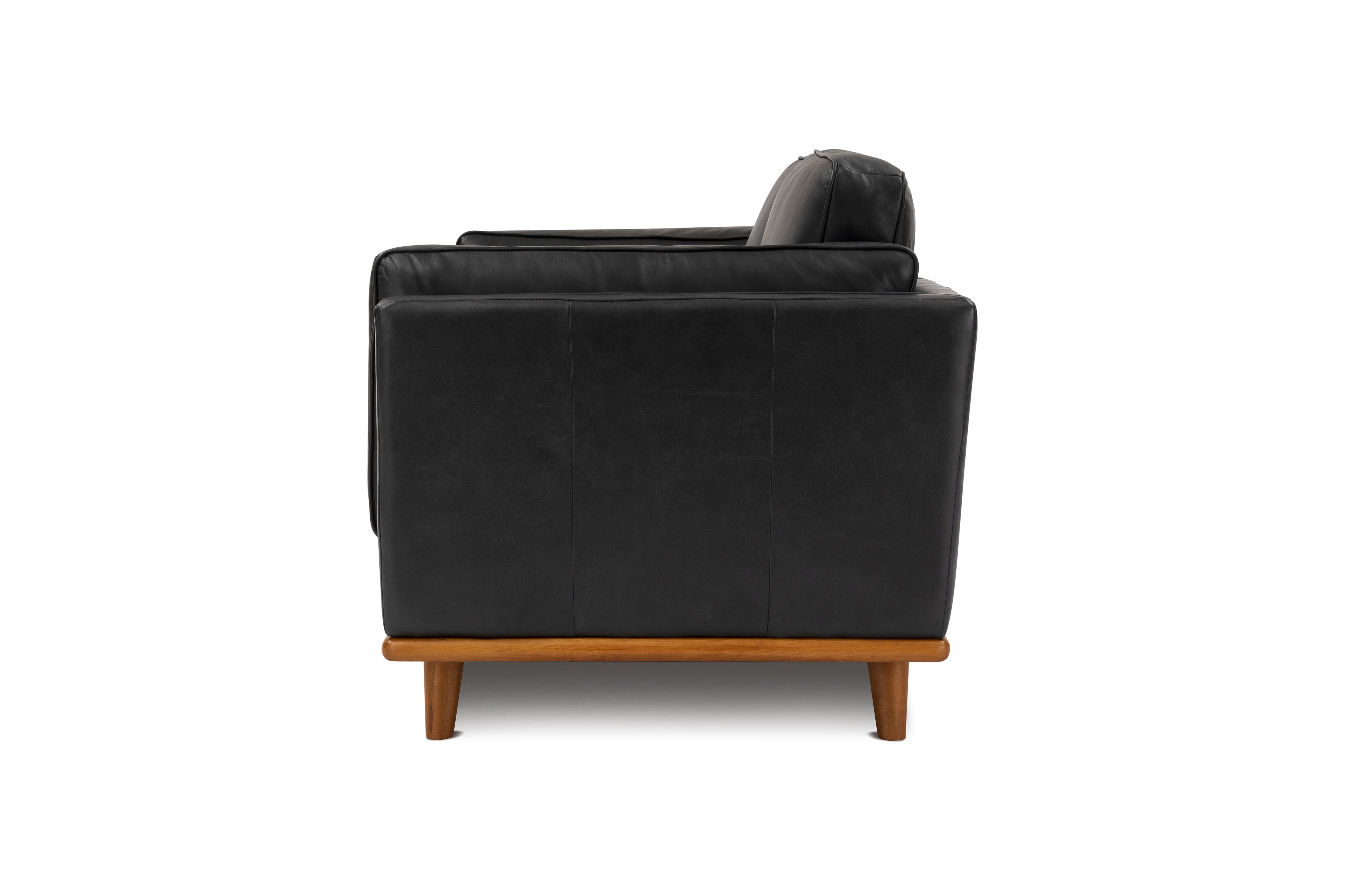 Valencia Artisan Loveseat Leather Sofa, Black